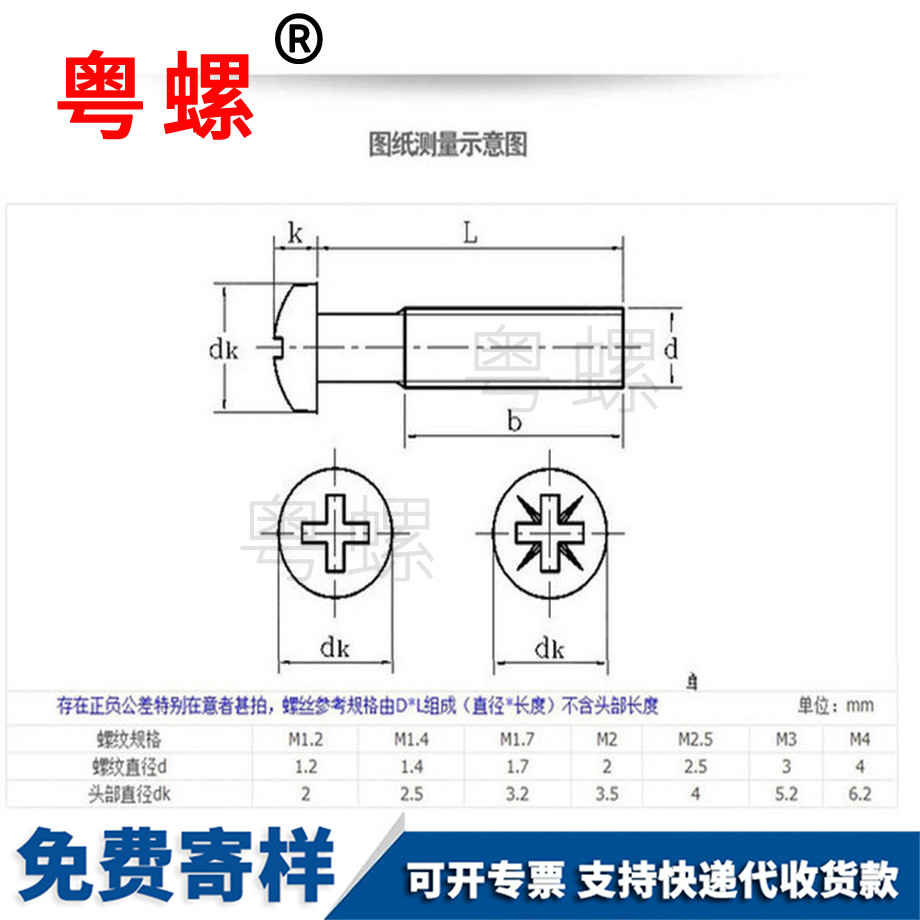 加工圓頭十字白城小螺絲