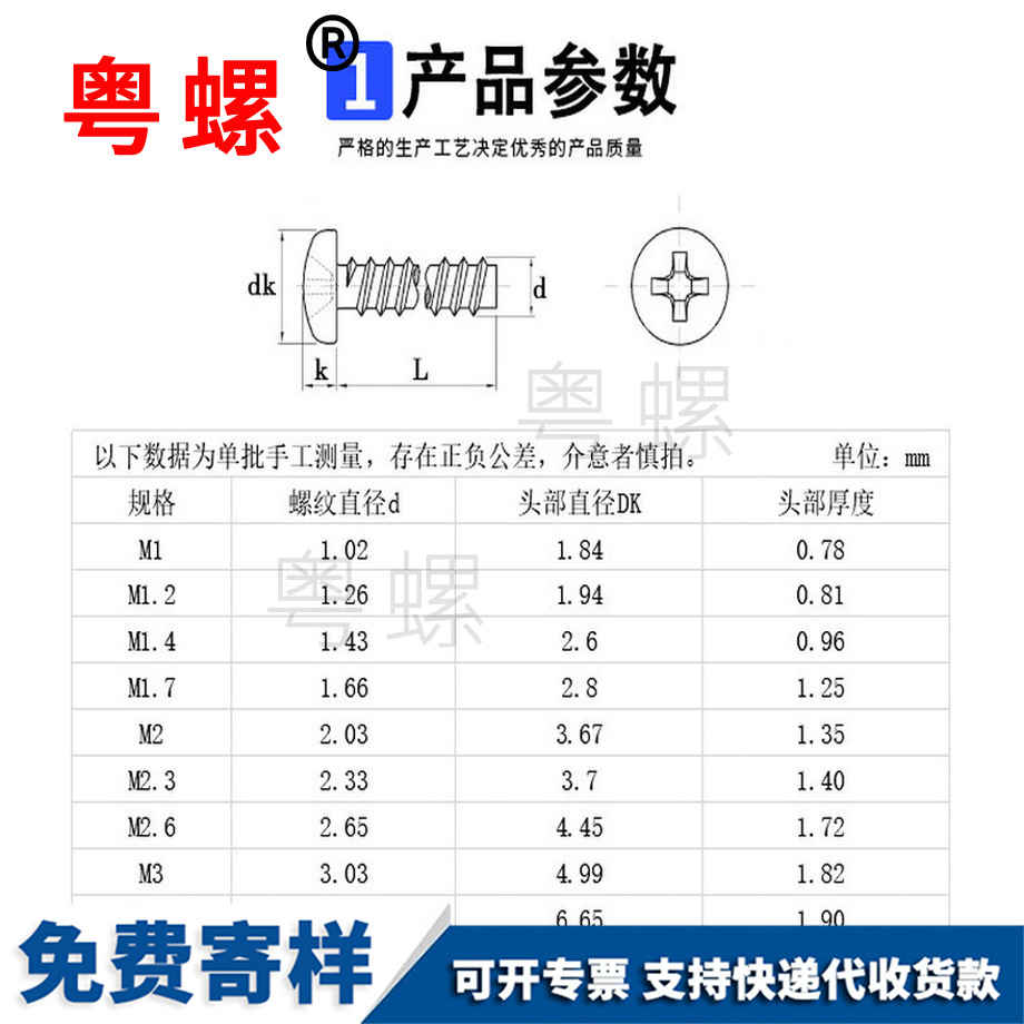 加工鍍鎳圓頭十字迪慶小螺絲